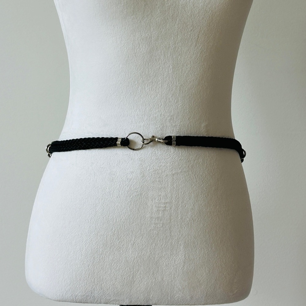 Vintage Statement Metal Medallion Belt | Sculptural Mixed Metal Waist Belt - Picture 6 of 9